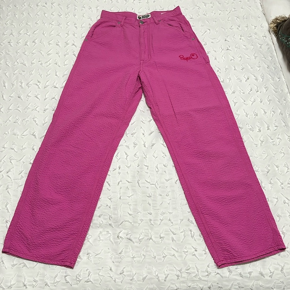 BAPE sear sucker carpenter pants size S